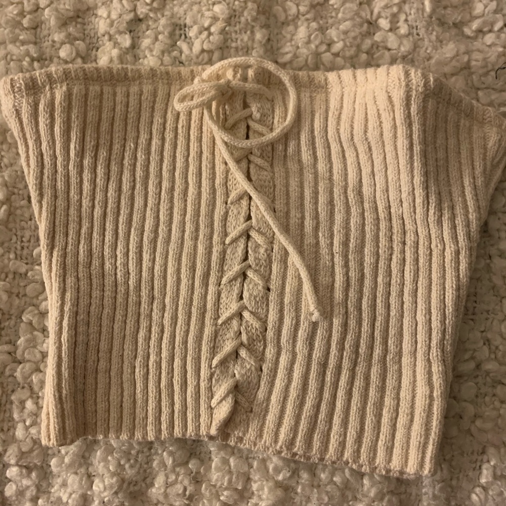 Crocheted white crop top